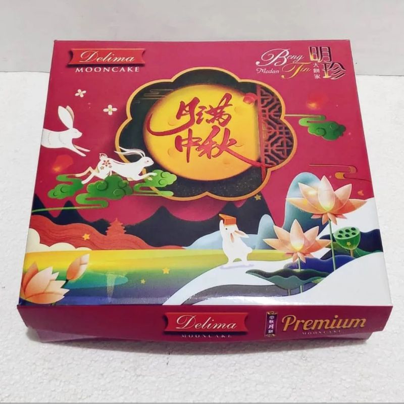 delima mooncake medan 4 pcs kue bulan delima medan kotak premium 4pcs moon cake delima medan 4 pcs