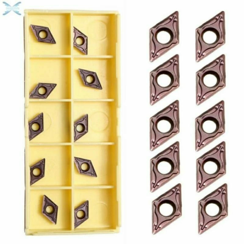 insert bubut pahat bubut carbide DCMT07 CARBIDE 10pcs baru
