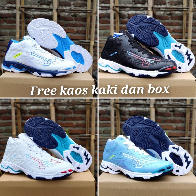 Sepatu Volly Voli Mizuno Wlz7 Mid Sepatu Voli Pria dan Wanita Sepatu Volly Cowo Cewe Sepatu Olahraga