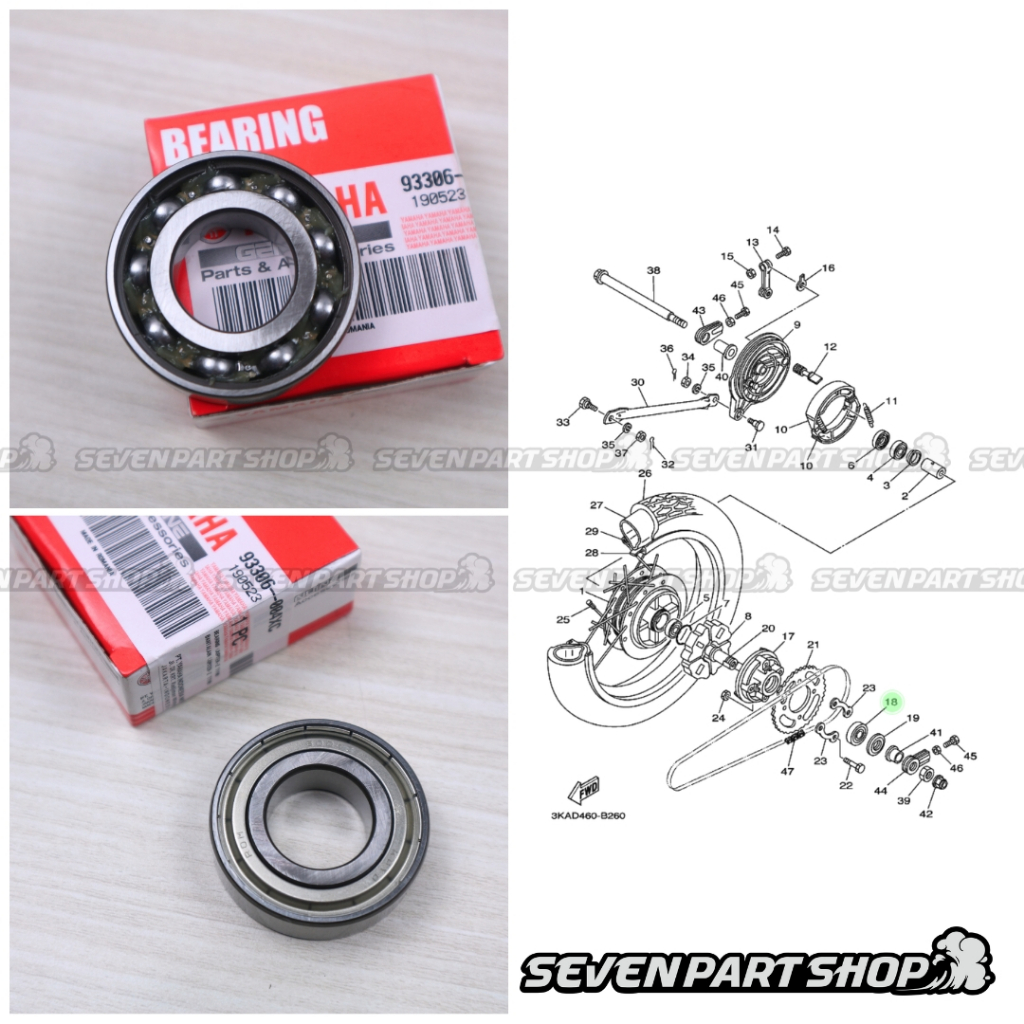 Bearing Laher Nap Gir Dudukan Gir Belakang 6004 Original Yamaha RXKING RX KING RXK F1ZR FIZR SS TWO 