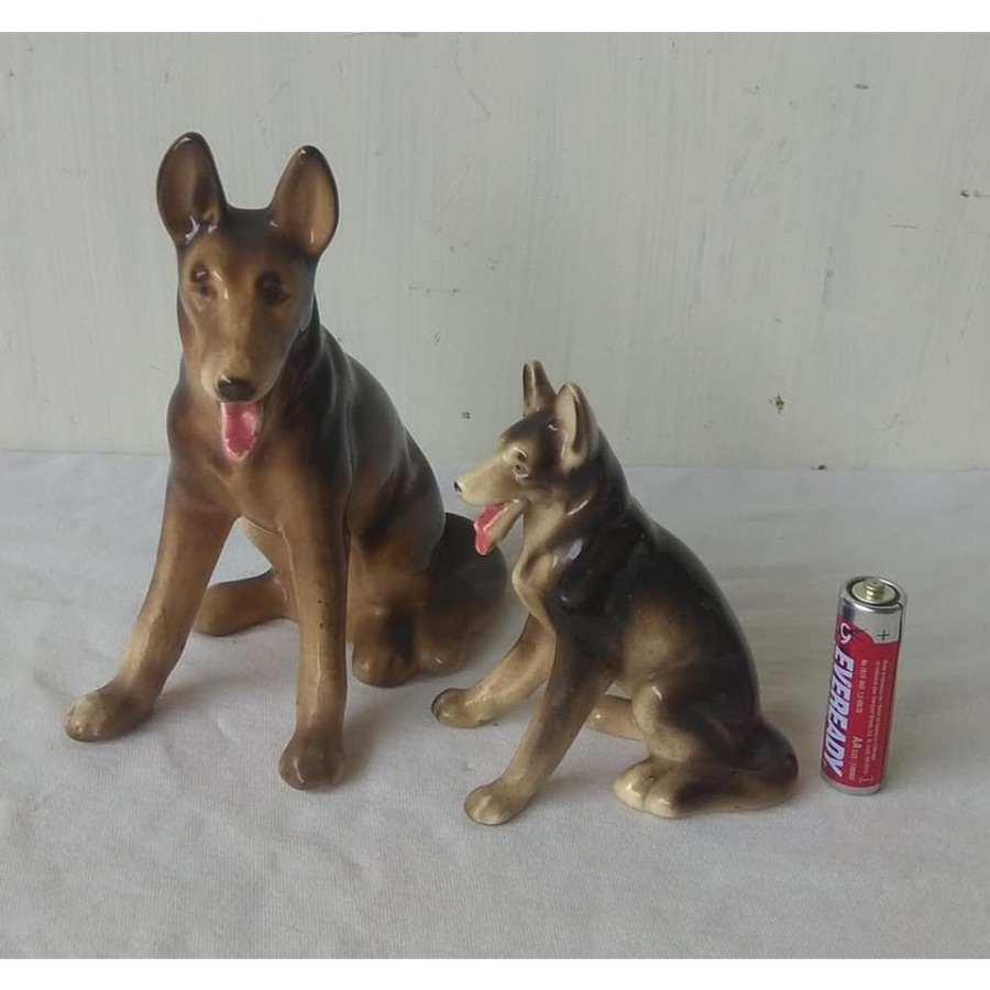 patung anjing doggy keramik japan