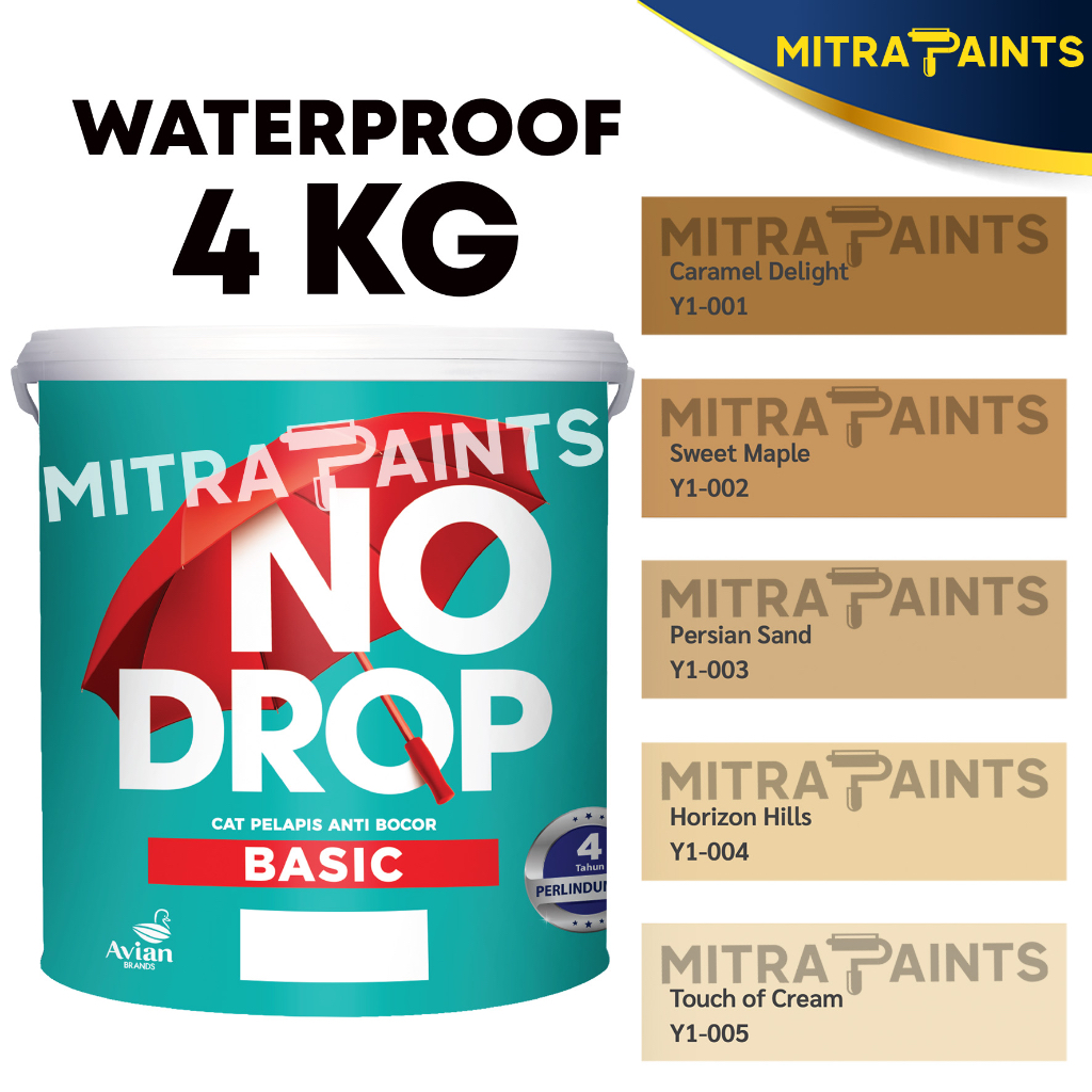 NO DROP BASIC 4 KG / CAT WATERPROOF PELAPIS ANTI BOCOR WATERPROOFING / CREAM COKLAT Y1