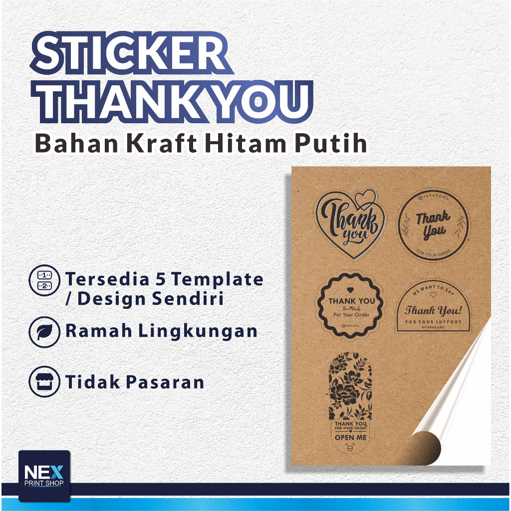 

Stiker Thank You / Kraft Hitam Putih