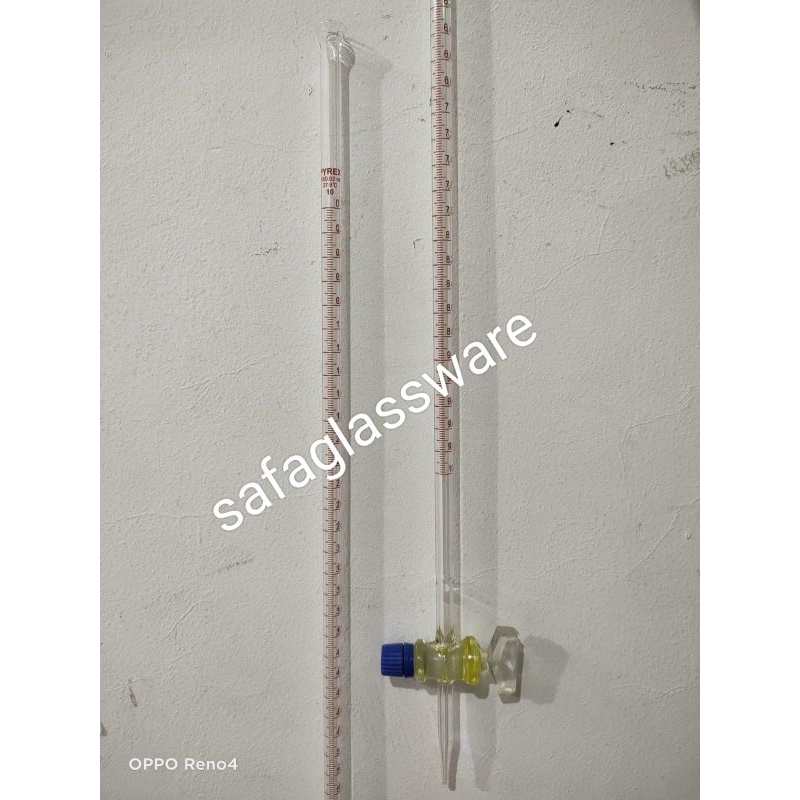 Buret  10ml Pyrex Kran Glass