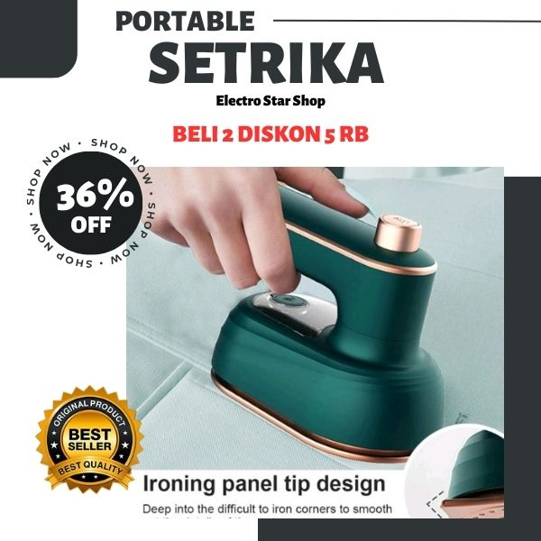 Setrika Mini Bagus Murah Uap Low Watt Anti Lengket M7D6 Termurah Laundry Otomatis Daya Rendah Tahan 