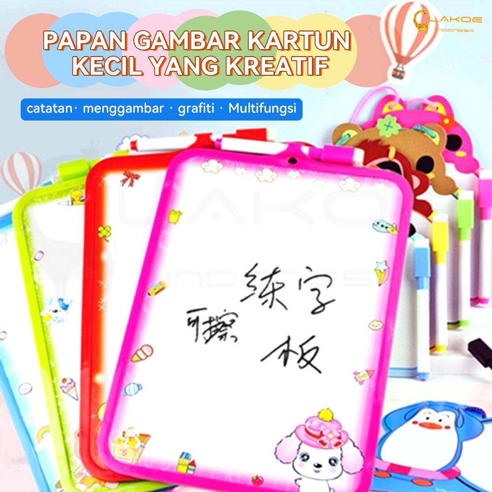 TOKOJUJUR Papan Tulis Mini White Board 19x26cm Spidol Bisa Hapus Untuk Mainan Edukasi Anak Sekolah