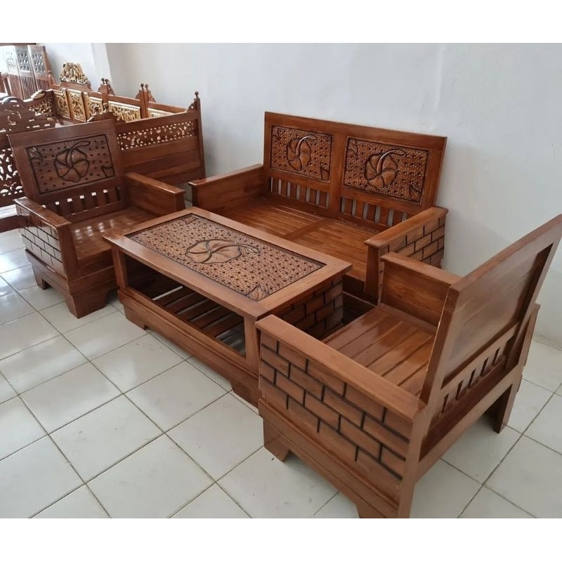 Kursi tamu mininalis jati 211 meja