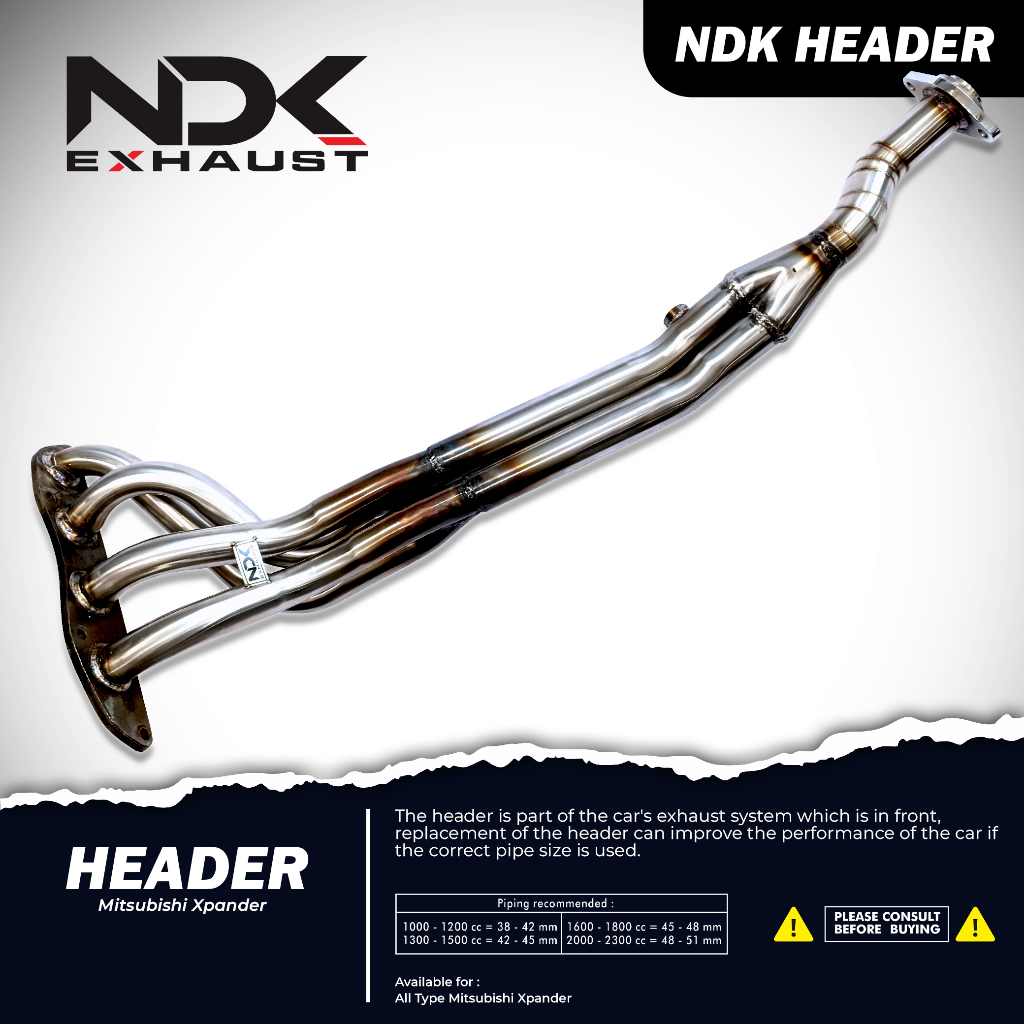 NDK EXHAUST BAGIAN HEADER MITSUBISHI XPANDER TYPE 41 & 421 KNALPOT MOBIL RACING