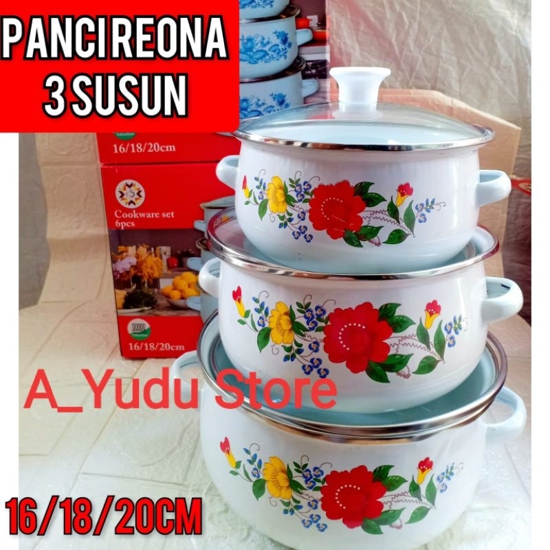 Cod panci reona 3 susun tutup kaca