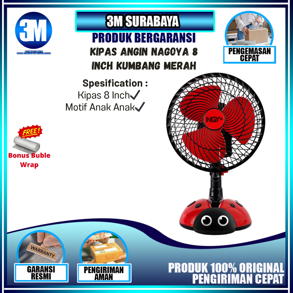 KIPAS ANGIN NAGOYA 8inch ORIGINAL | KIPAS ANGIN MINI BERKARAKTER | KIPAS ANGIN MOTIF KARAKTER | KIPA