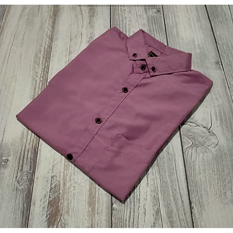 KEMEJA PRIA LENGAN PENDEK/KEMEJA DUSTY UNGU PURPLE