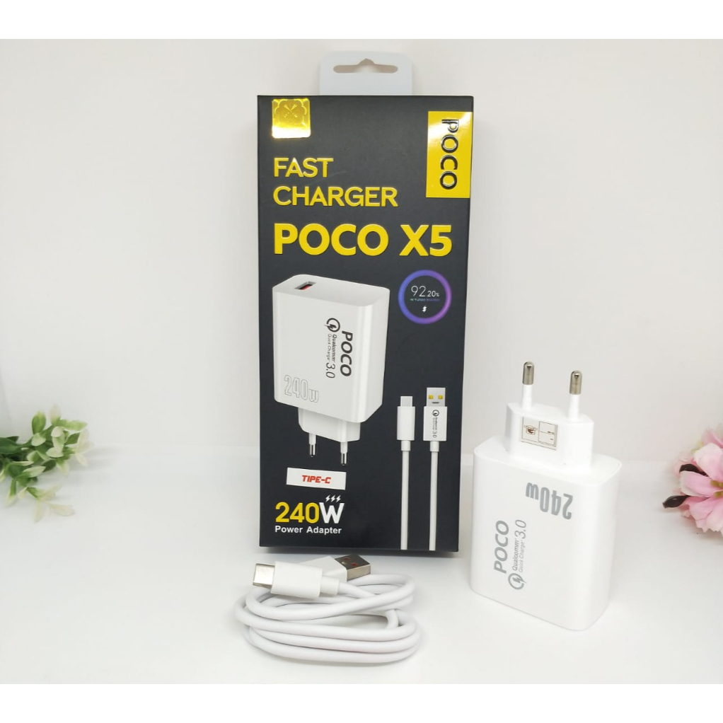 Charger Fast Charging / casan hp CEPAT PENUH pocophone poco X5 240w Support qc3.0 kompatible semua h