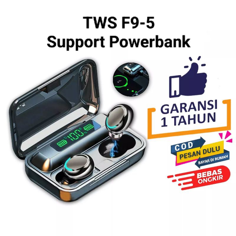 TWS F9-5 HEADSET BLUETOOTH WIRELESS V5.0