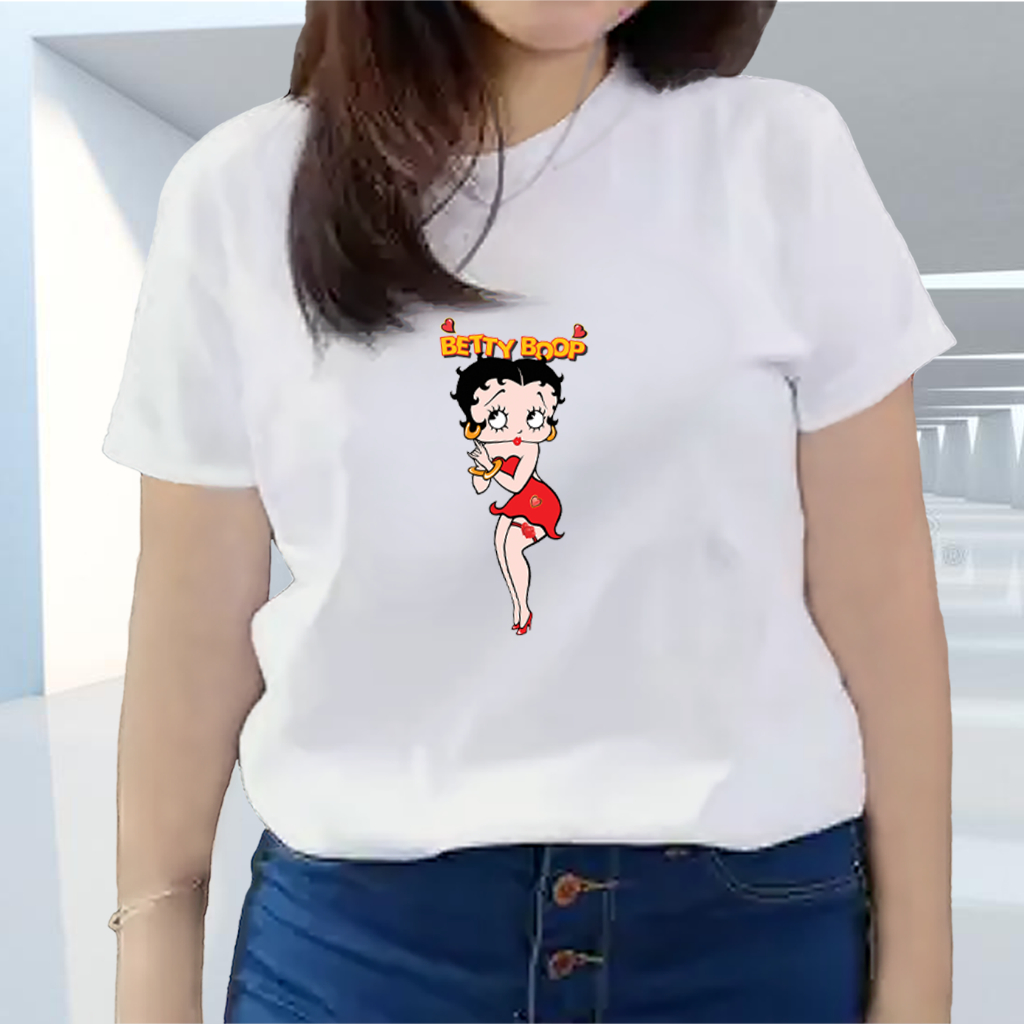 KAOS ATASAN WANITA KEKINIAN BETY BOOP / KAOS DISTRO PREMIUM WANITA / BAJU DEWASA MODEL TERBARU / KAO