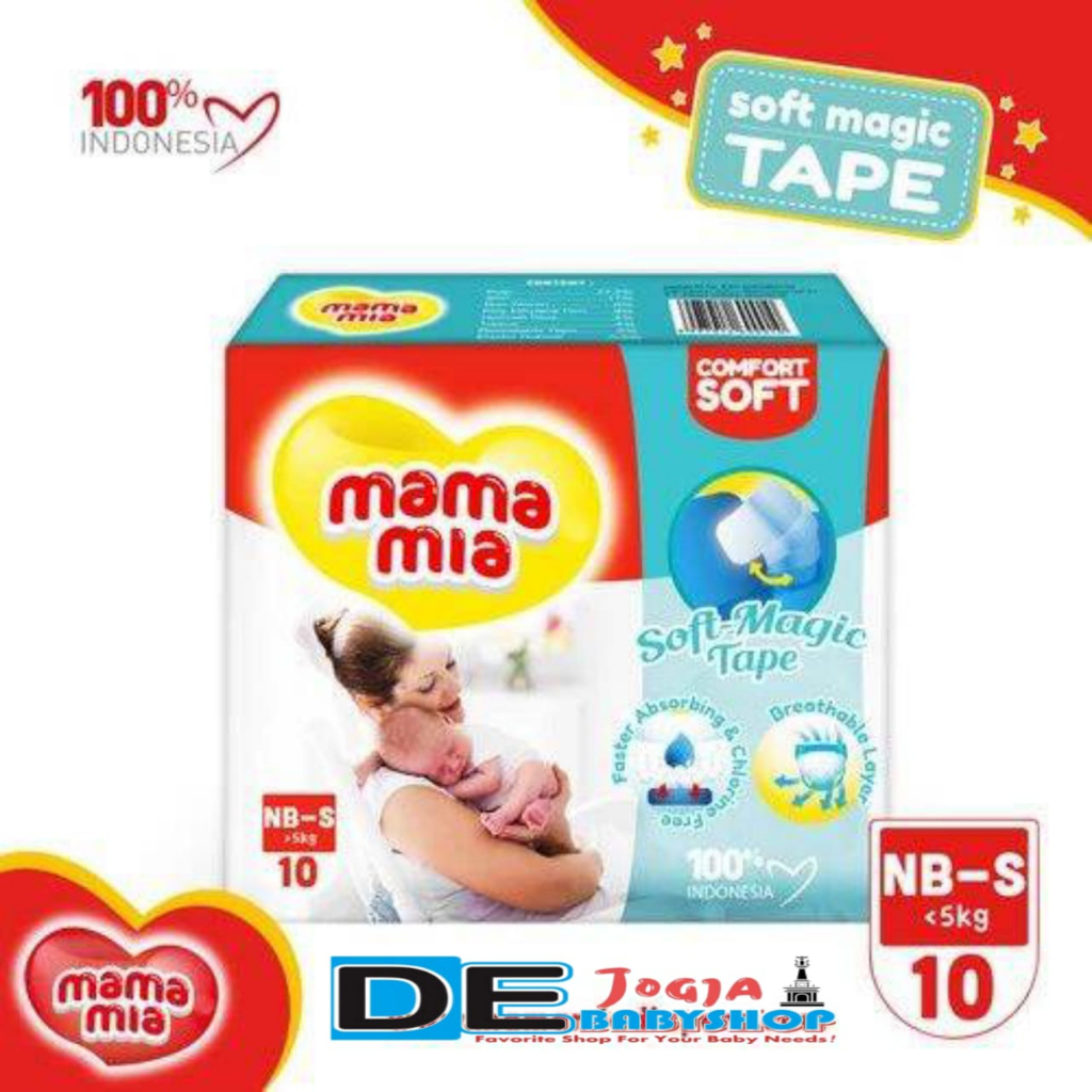 Mamamia Baby Diapers Soft Magic Tape NB-S 10 Pcs / New born