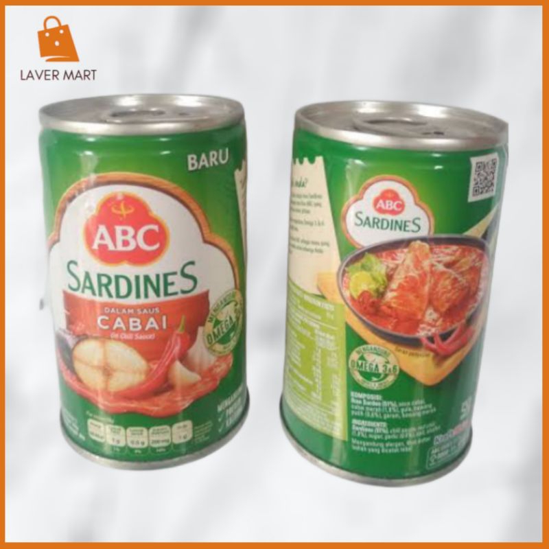 

2 Kaleng ABC Sarden Cabai 155 gram kecil