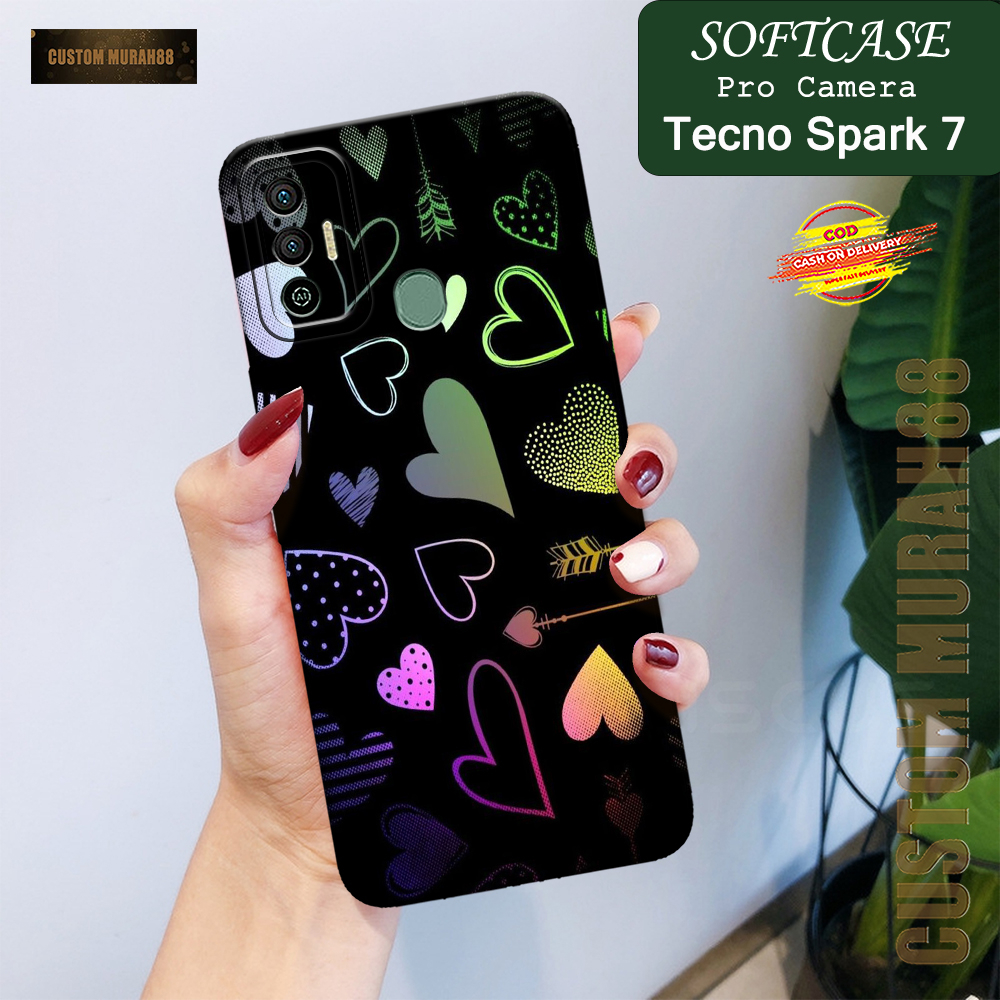 Case Tecno Spark 7 Terbaru - Fashion Case LOVE - Casing Hp Tecno Spark 7 - Softcase Pro Camera Tecno