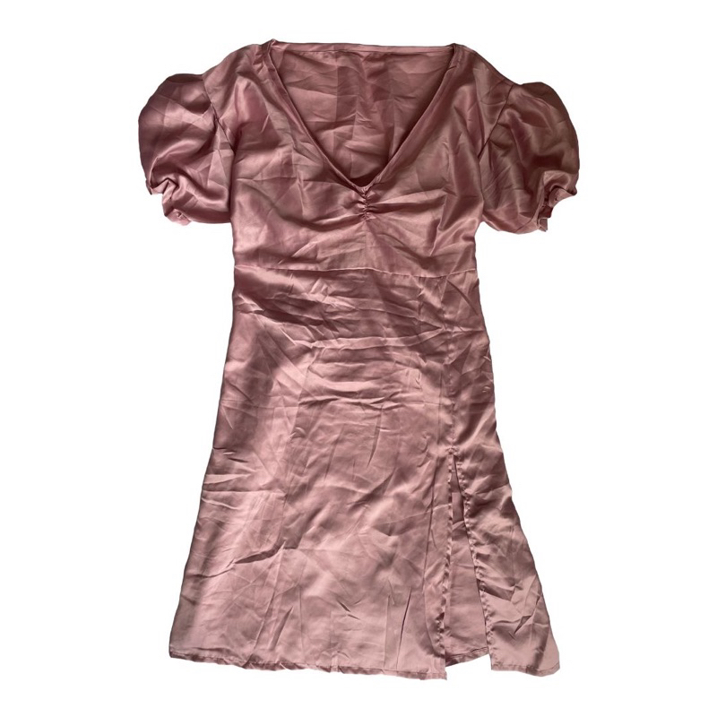pink satin dress