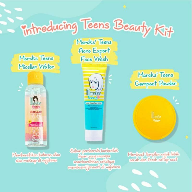 MARCKS TEENS // FACIAL WASH MARCKS // TONER MARCKS// MOISTURIZER MARCKS // BEDAK MARCKS