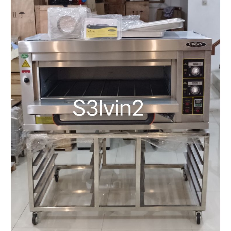Oven 1 Deck 2 Tray + Meja Oven 10 Tempat Tray FULL STAINLESS
