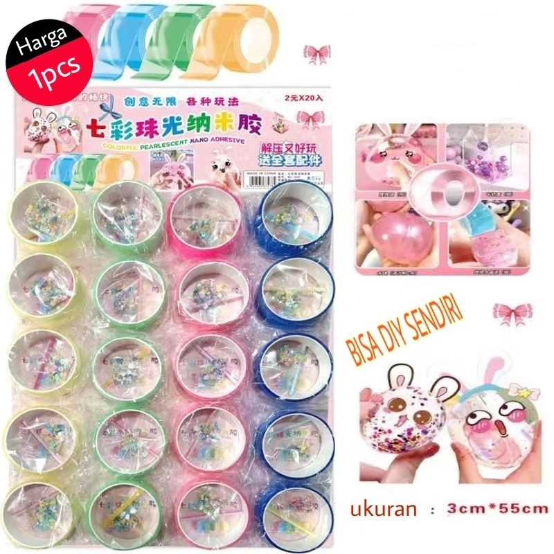 

BAHAN DIY BALON GLITER 1 SET NANO TAPE SOLASI LAKBAN MINI DIY