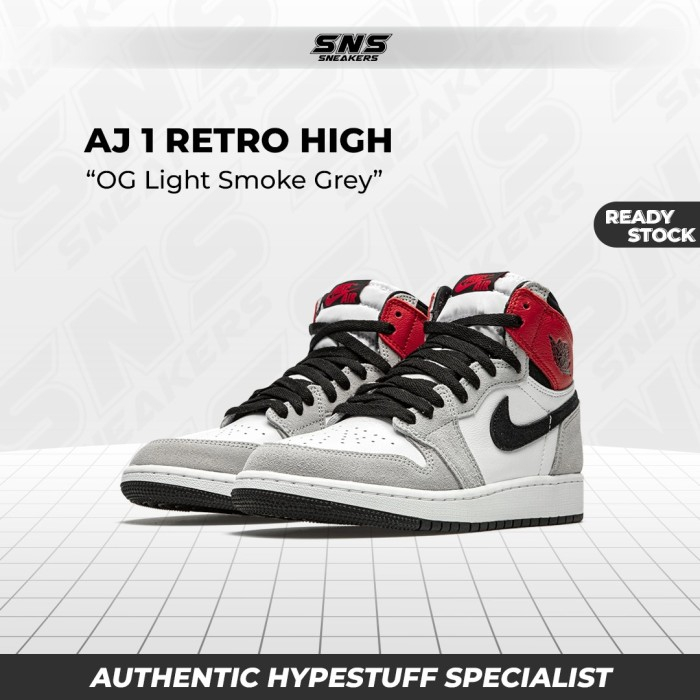 Nike Air Jordan 1 High Light Smoke Grey GS 100% Authentic