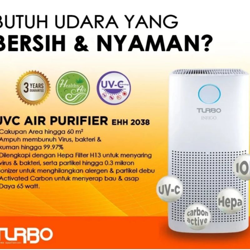TURBO AIR PURIFIER EHH 2038 INFIGO HEPA UVC