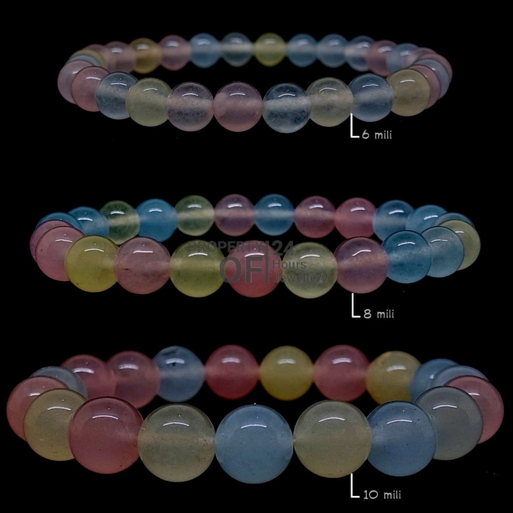 Gelang batu morganite original Gelang batu akik Gelang batu alam Gelang pria Gelang wanita