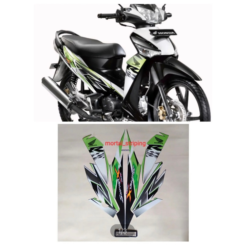 STIKER STRIPING MOTOR SUPRA X 125 R 2010 HIJAU