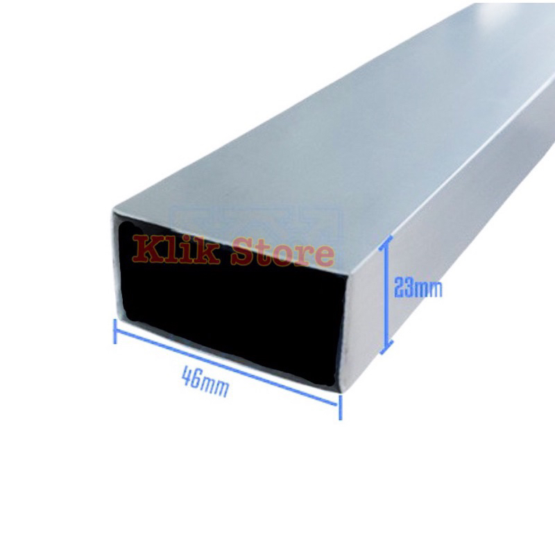 Hollow Aluminium 1x2 (2,3 x 4,6 cm) panjang 6 meter (per batang)