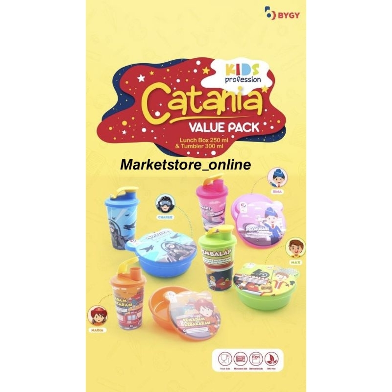 LUNCH BOX CATANIA SET/KOTAK MAKAN DAN BOTOL/TEMPAT MAKAN BOTOL/CATANIA VALUE SET/KOTAK BEKAL/KOTAK M