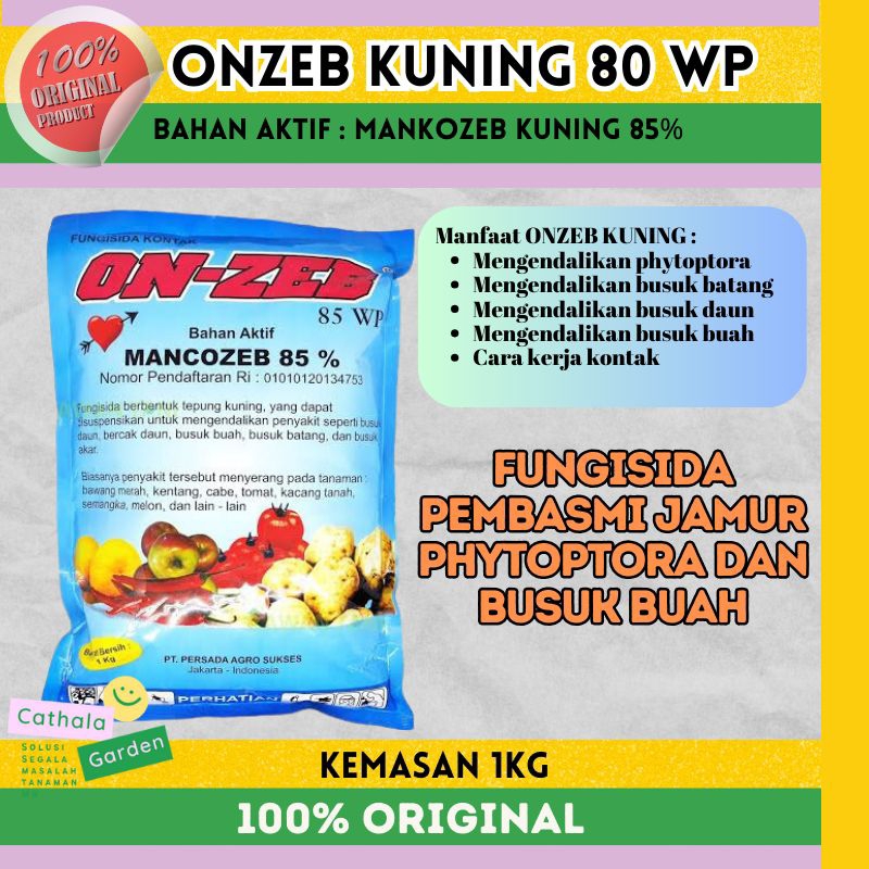 ONZEB KUNING 85WP KEMASAN 1 KG | FUNGISIDA MANKOZEB KUNING 85% PEMBASMI JAMUR TANAMAN
