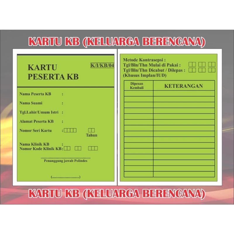 

KARTU KB (KELUARGA BERENCANA)