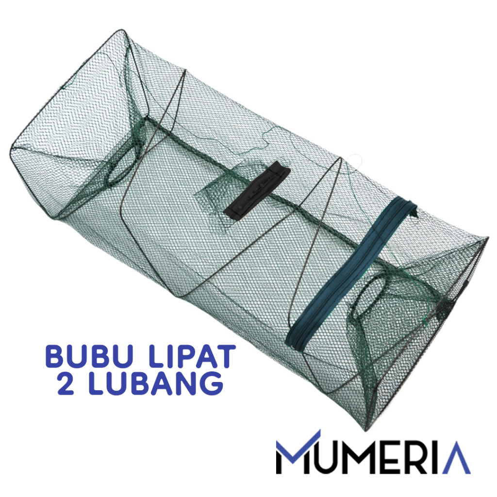 Premium Bubu Perangkap Ikan Lipat 2 Lubang Kotak Jebakan Alat Pancing Jaring Jala Prangkap Udang