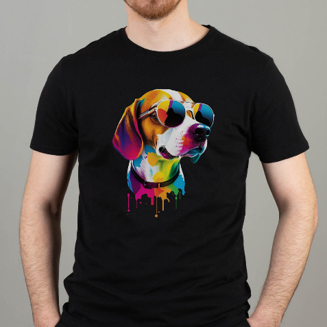 KAOS BEAGLE DOG RAINBOW unisex t-shirt Premium 100% cotton