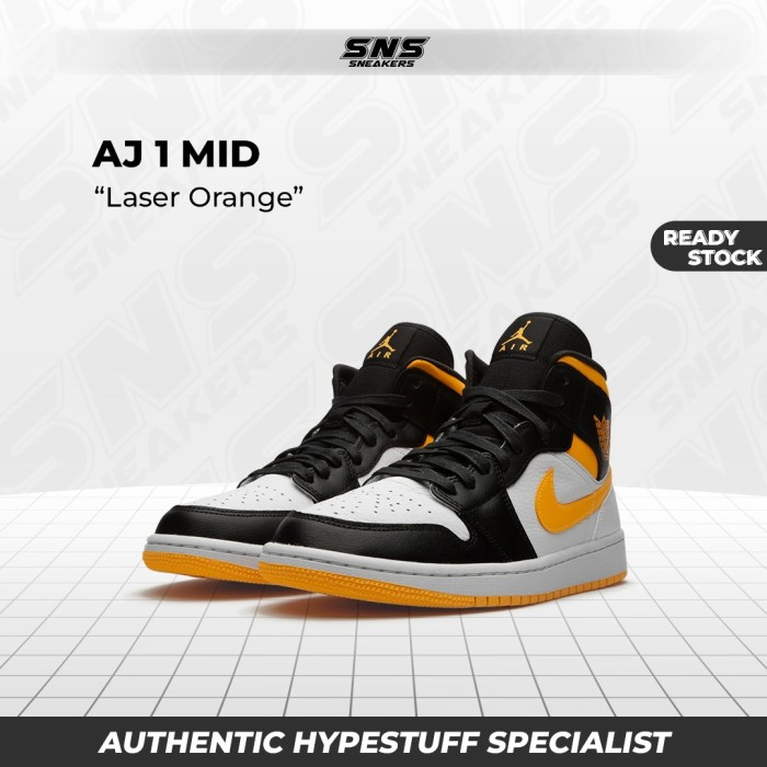 Nike Air Jordan 1 Mid Laser Orange 100% W Original Authentic