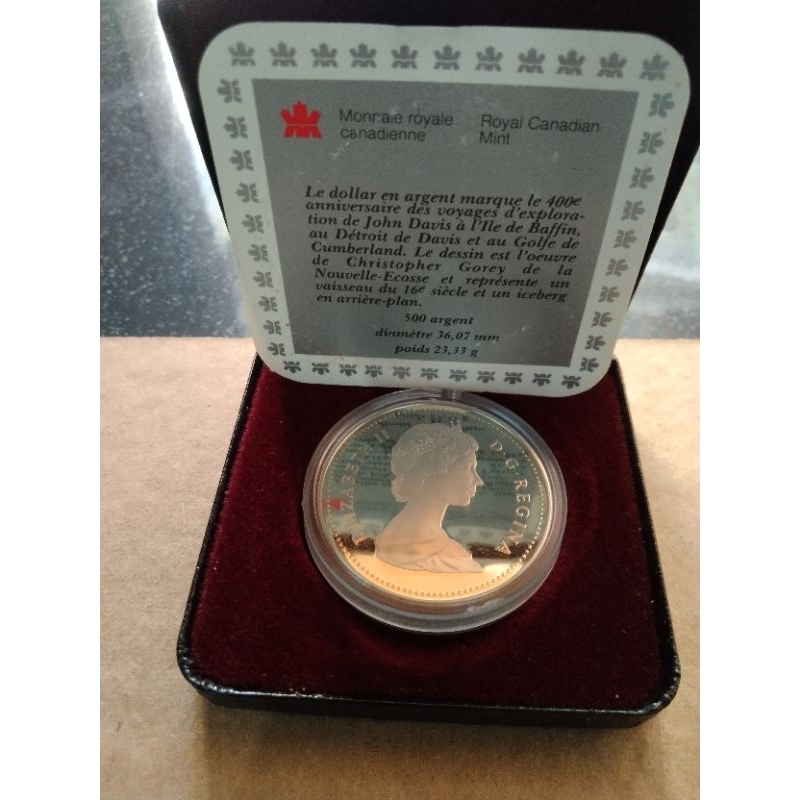 Uang/Kuno/Canada/Dollar/Elizabeth/2/Tahun/1587/1987/Mahar/Nikah/Koleksi/Pajangan.