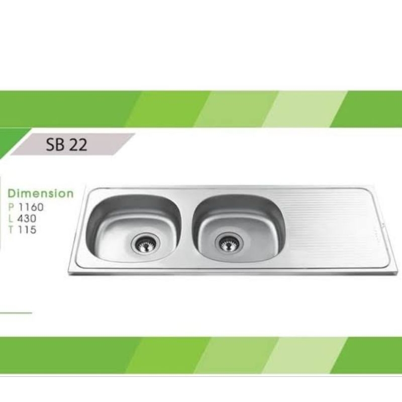 Bak cuci piring kitchen royal sink stainless anti karat tipe SB 22