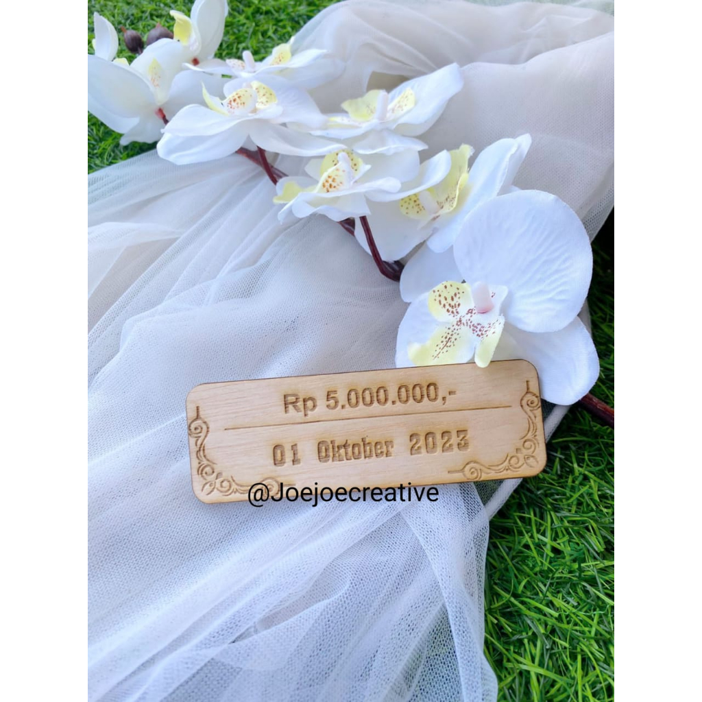 

Grafir tanggal dan nominal | jasa grafir bahan mahar | hiasan bahan mahar pernikahan | bahan mahar rustic