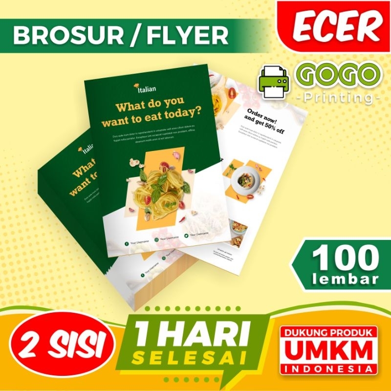 

Ecer - Cetak Brosur / Flyer / Leaflet 2 sisi - A3, 120