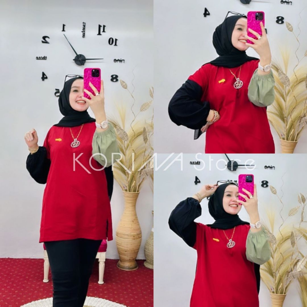 Blouse Rainbow by Nabil Atasan Oversize Lengan Balon Ld 120 Blouse Full Combad 20s