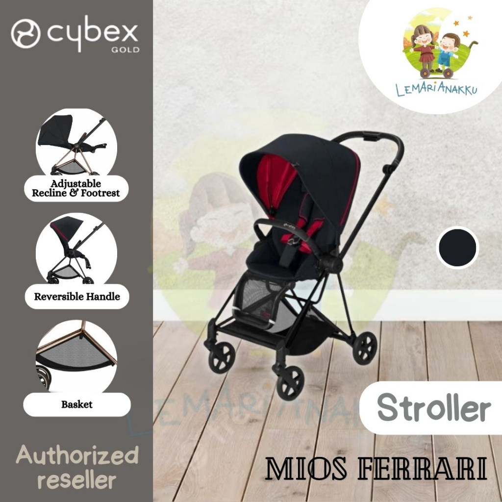 Stroller Kereta Dorong Bayi Cybex Platinum Mios Victory Black Ferrari Original