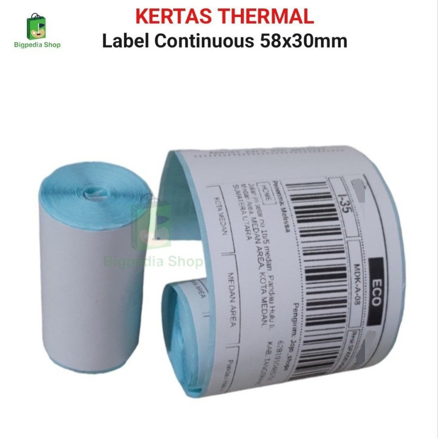 

Kertas Thermal Label Stiker 58x30mm PER 1 ROLL Cetak RESI PDF