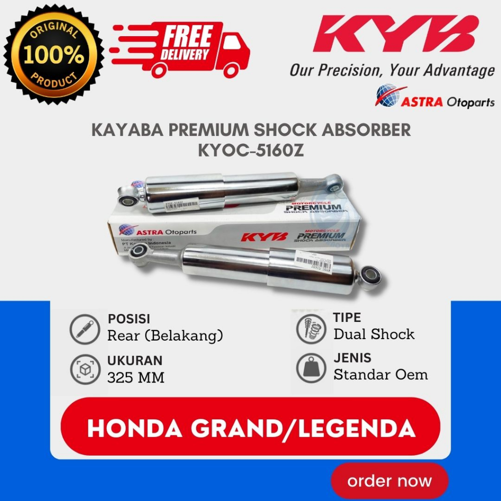 [READY COD] SHOCKBREAKER KAYABA KYOC-5160Z UNTUK MOTOR GRAND / LEGENDA / SOKBREKER / SHOCK BREAKER /