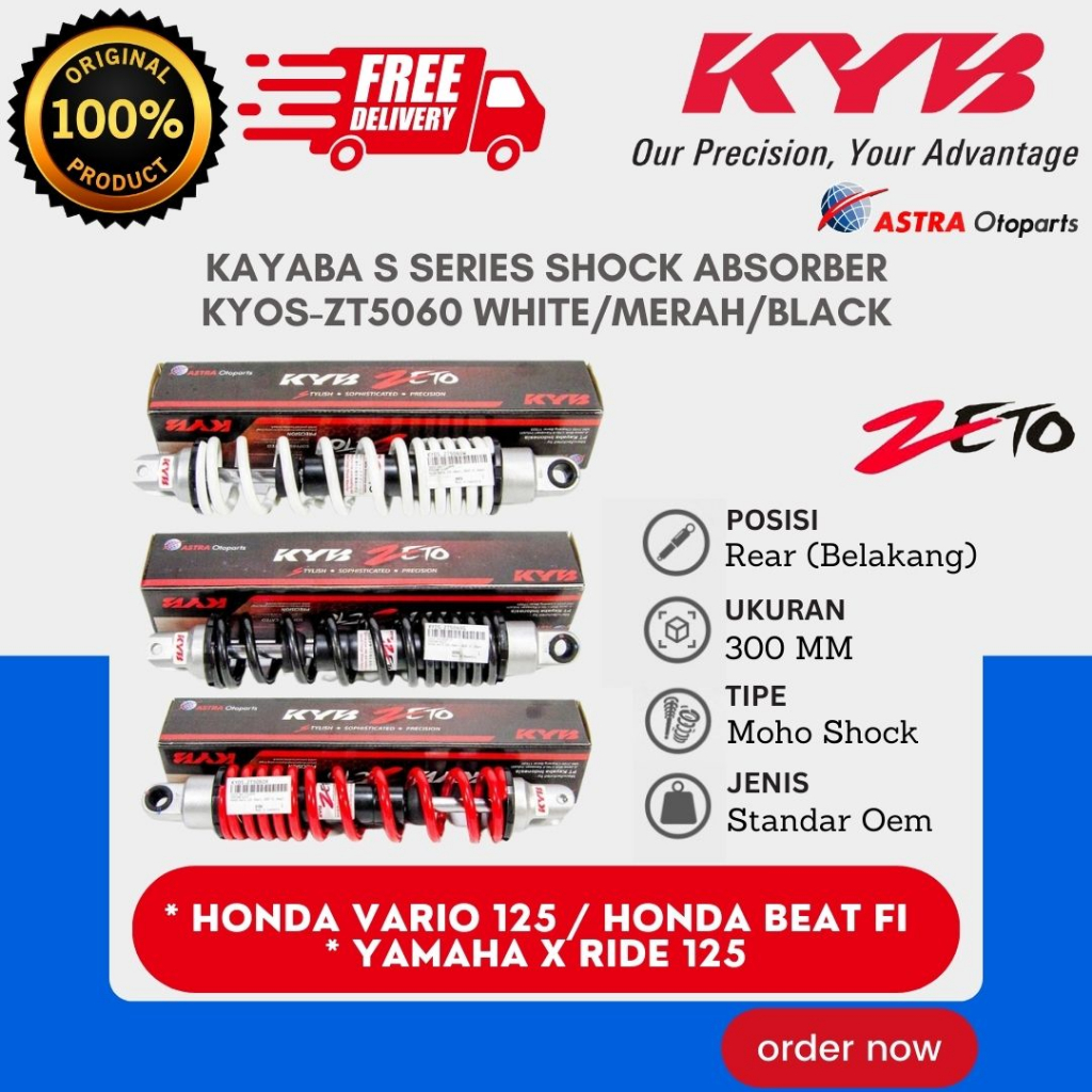 [READY COD] SHOCKBREAKER KAYABA KYOS-ZT5060G UNTUK MOTOR BEAT FI / VARIO 125 / SHOCK BREAKER BELAKAN