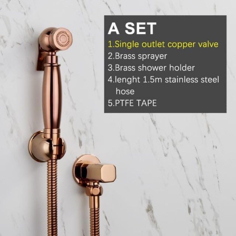Bidet Gold Jet Shower Gold Flush Closet Gold Klasik Emas Gold Bidet Rose gold Classic Luxury Jet Sho