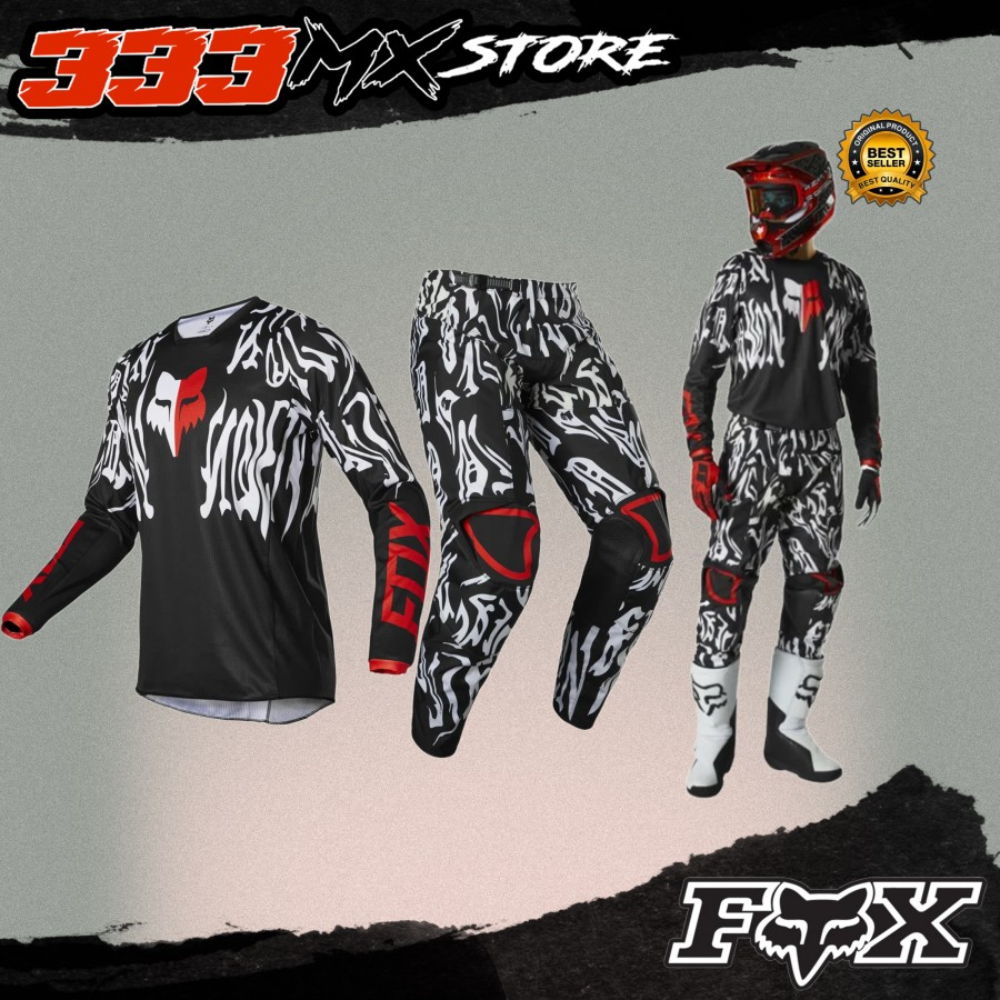 FOX 180 Peril Jerset Black Red Motocross Jersey FOX 180 Peril Original