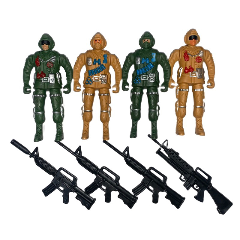 Mainan Tentara Plastik 1 Set Senjata, Prajurit, Tank, Pesawat, Kapal dan Army Kecil