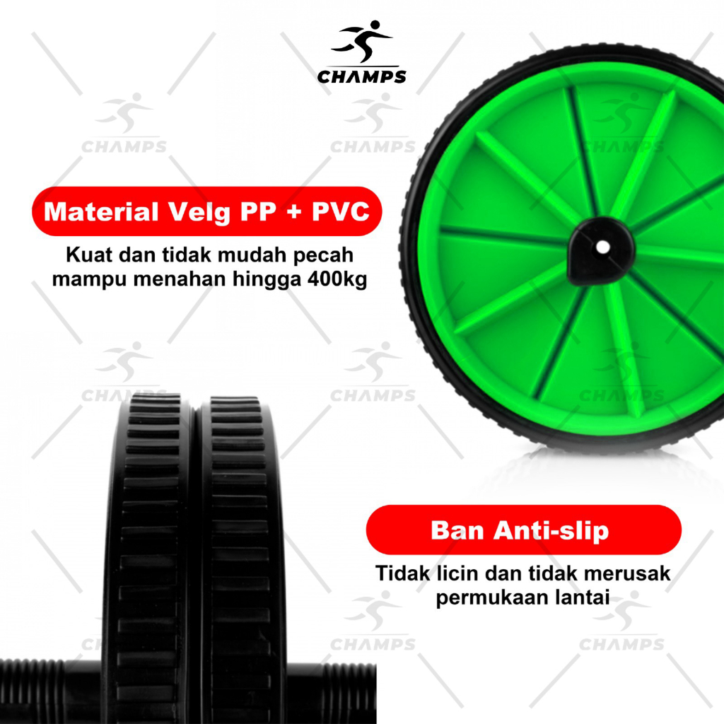 CHAMPS AB WHEEL - Ab roller double wheel / Alat sit up CH-AW2