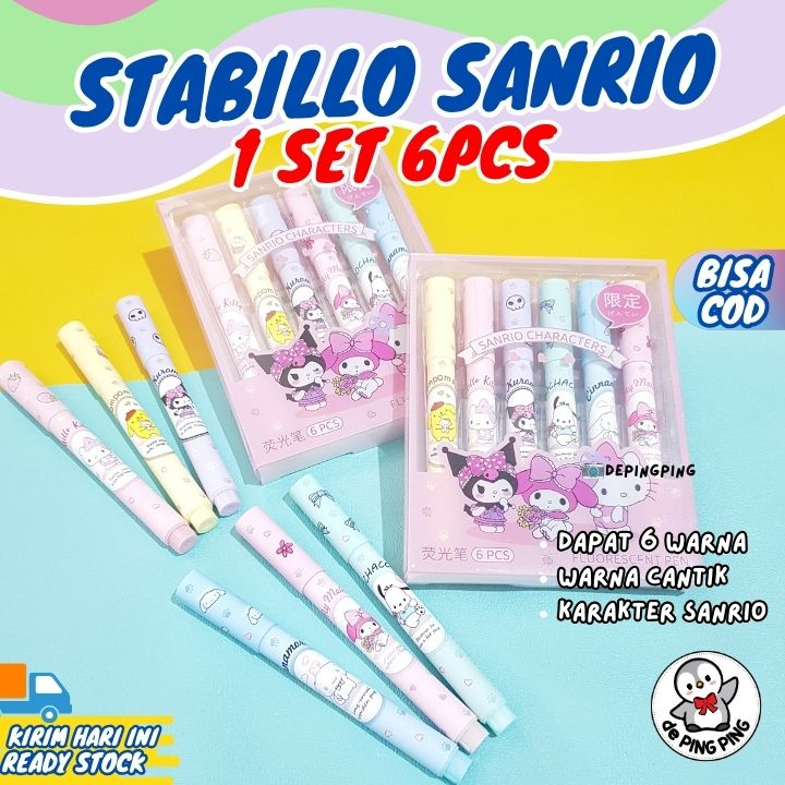 

STABILO SANRIO ISI 6PCS HIGHLIGHTER SET KUROMI MYMELODY KITTY